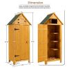 30.3'L X 21.3'W X 70.5'H Outdoor Storage Cabinet Tool Shed Wooden Garden Shed Natural - as picture