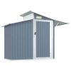 Garden Shed Gray 106.3"x51.2"x82.1" Galvanized Steel - Gray