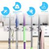 Wall-mounted Mop Holder Hanger with 5 Positions  - white