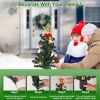 4Packs Solar Christmas Tree Lights Xmas Garden Decorations Tree Stake Lamp with Constant and Flashing Mode - Tree Light