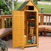 30.3'L X 21.3'W X 70.5'H Outdoor Storage Cabinet Tool Shed Wooden Garden Shed Natural - as picture