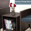 Cpintltr 3 Pieces Outdoor Patio Wicker Furniture Sets Patio Conversation Sets PE Rattan Chair with Soft Cushions Lawn Poolside Chairs for Balcony Gard