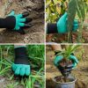 Waterproof Garden Gloves With Claws For Yard Work - Green - 2 pair