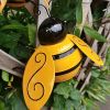 4pcs; Metal Wall Art; Metal Bumble Bee Wall Decor; 3D Iron Bee Art Sculpture Hanging Wall Decorations For Outdoor Home Garden - Metallic Bumble Bee Wa