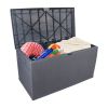 120gal 460L Outdoor Garden Plastic Storage Deck Box Chest Tools Cushions Toys Lockable Seat Waterproof - Grey
