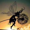Dandelion Figurine Fairies Pixies Dancing Fairy Statue Steel Wires Fairy Garden Miniature Sculpture Mythical Garden Yard Decor - A
