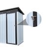Metal garden sheds 5ftx3ft outdoor storage sheds White+Black - as Pic