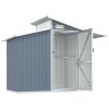 Garden Shed Gray 106.3"x51.2"x82.1" Galvanized Steel - Gray