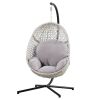 Large Hanging Egg Chair with Stand & UV Resistant Cushion Hammock Chairs with C-Stand for Outdoor - Beige