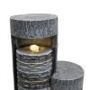 39.5inches Water Fountain with LED Lights for Home and Garden Decor - 39.5inches