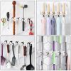 Wall-mounted Mop Holder Hanger with 5 Positions  - white