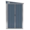 Wall-mounted Garden Shed Gray 46.5"x76.4"x70.1" Galvanized Steel - Gray