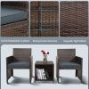 Cpintltr 3 Pieces Outdoor Patio Wicker Furniture Sets Patio Conversation Sets PE Rattan Chair with Soft Cushions Lawn Poolside Chairs for Balcony Gard