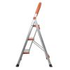 330 lbs Load Capacity  Folding Platform Stool Non-slip 3 Step Aluminum Ladder XH - Orange & Silver