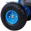 Rolling Garden Scooter Garden Cart Seat with Wheels and Tool Tray; 360 Swivel Seat; Blue - as Pic