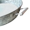 Round Galvanized Steel Compost Sifter with Wire Mesh Design Base; Antique Silver - BM195216