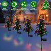 4Packs Solar Christmas Tree Lights Xmas Garden Decorations Tree Stake Lamp with Constant and Flashing Mode - Tree Light