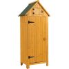 30.3'L X 21.3'W X 70.5'H Outdoor Storage Cabinet Tool Shed Wooden Garden Shed Natural - as picture