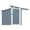 Garden Shed Gray 106.3"x51.2"x82.1" Galvanized Steel - Gray