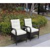 2-Piece Liberatore Dining Chairs with Cushions (Beige Cushion) - Wicker/Rattan