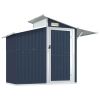 Garden Shed Anthracite 106.3"x51.2"x82.1" Galvanized Steel - Anthracite