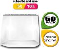 Pack of 50 XX-Large Gusseted Poly Mailers 24 x 21 x 6. White Shipping Envelopes 24x21x6. Large Shipping Bag for Clothes. Self-Seal Expansion Mailers.