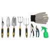 10PC  Garden Tool Kit Tools made with ergonomic comfort grip handles Grey Black  YJ - picture