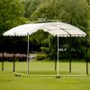 TOPMAX Outdoor Patio 13ft.Lx10ft.W Iron Carport Shelter Garage Tent; Garden Storage Shed with Anchor Kit; White - as Pic
