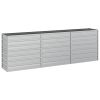 Garden Raised Bed 94.5"x15.7"x30.3" Galvanized Steel Silver - Silver