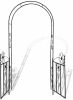Garden Climbing Plants Arch Door for Outdoor Pergola Archway Decor - Black