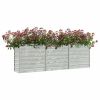 Garden Raised Bed 94.5"x15.7"x30.3" Galvanized Steel Silver - Silver