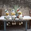 Halloween Ornament 2022,3 Pcs Garden Statue Funny Chicken Decor Yard Art Resin Decorative Ornament Easter Ornament - green