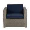 Outdoor Garden Patio Furniture 6-Piece Gray Mix Yellow PE Rattan Wicker - Default