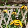 4pcs; Metal Wall Art; Metal Bumble Bee Wall Decor; 3D Iron Bee Art Sculpture Hanging Wall Decorations For Outdoor Home Garden - Metallic Bumble Bee Wa