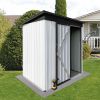 Metal garden sheds 5ftx3ft outdoor storage sheds White+Black - as Pic