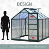 6' x 6' x 7' Polycarbonate Portable Walk-In Garden Greenhouse - Green