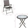 Outdoor 3 Pieces Wicker Folding Bistro Set;  Balcony Table and Chairs Sets;  Garden Backyard Furniture - 3 piece