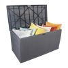 120gal 460L Outdoor Garden Plastic Storage Deck Box Chest Tools Cushions Toys Lockable Seat Waterproof - Grey