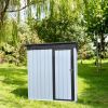 Metal garden sheds 5ftx3ft outdoor storage sheds White+Black - White