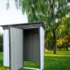 Metal garden sheds 5ftx3ft outdoor storage sheds White+Black - White