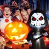 Halloween Festivr Inflatable  With LED Lights Spoof Ghost Yard Decoration - White & Black - 6 Ft