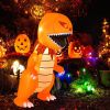 Halloween Festivr Inflatable  With LED Lights Spoof Ghost Yard Decoration - Orange - 8 Ft