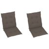 Garden Chair Cushions 2 pcs Taupe 39.4"x19.7"x1.2" - Brown