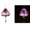 12 Inches Purple Peacock Satin Cloth Lantern Chinese Hanging Paper Lanterns Festival Decoration for Outdoor Party Wedding Garden - Default