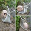 Halloween Skeleton Snail Skull Sculpture Garden Home Decoration Resin Crafts - white