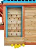 Eco-friendly Outdoor Wooden 4-in-1 Game House for kids garden playhouse with different games on every surface; Solid wood; 61.4"Lx45.98'Wx64.17H - as