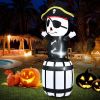 Halloween Festivr Inflatable  With LED Lights Spoof Ghost Yard Decoration - White & Black - 8 Ft