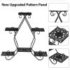 Artisasset One Black Paint 30.3 Inch High Pentagon 3 Layers 5 Seats Potted Plant Stand With Pattern Layout RT - black