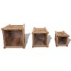 Raised Bed Set 3 Pieces Bamboo with Nylon Lining - Brown