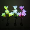 LED Magnolia Flower Stake Light Solar Energy Rechargeable for Outdoor Garden - White